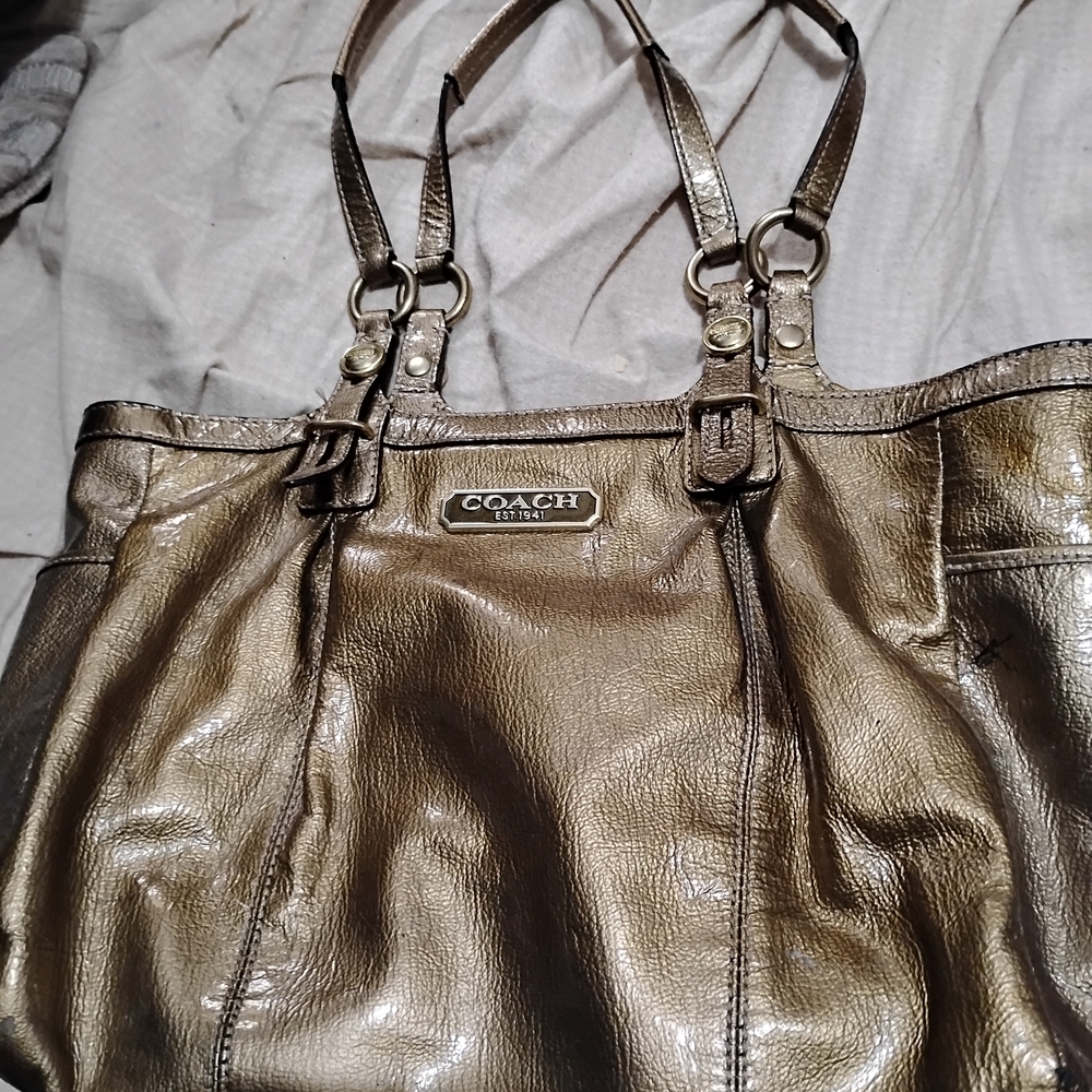Coach Metallic Gold Tote Bag